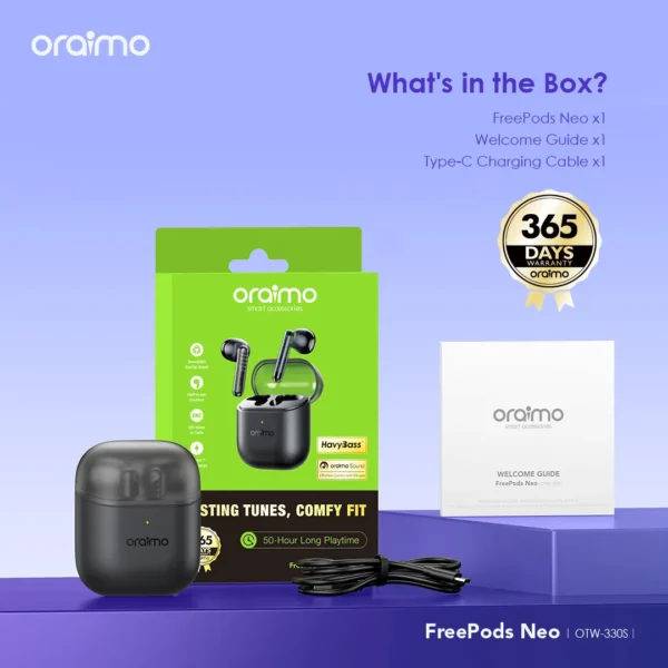Oraimo FreePods Neo ENC Wireless Earbuds OTW-330S Black
