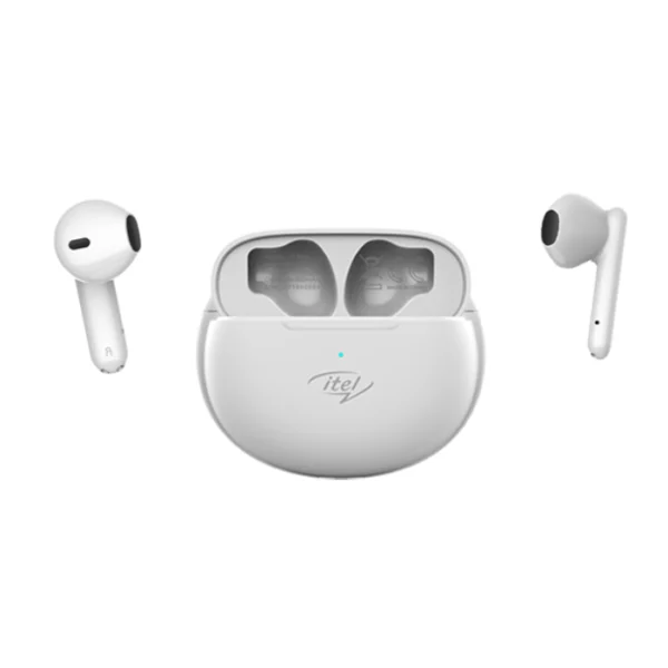 Itel T1 Neo Wireless Earbuds with Noise Cancellation, Touch Control, Water Resistance - White